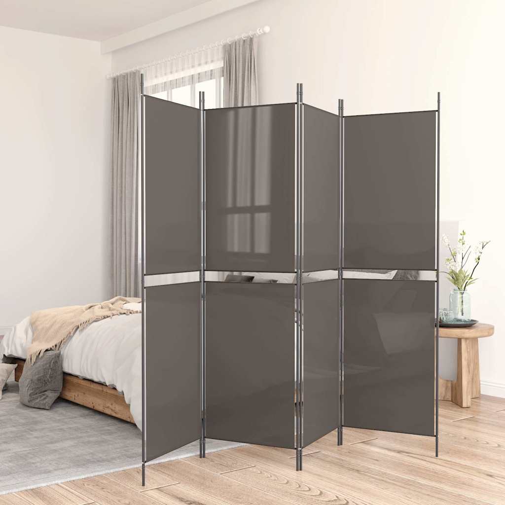 5-tlg. Paravent Anthrazit 250x200 cm Stoff
