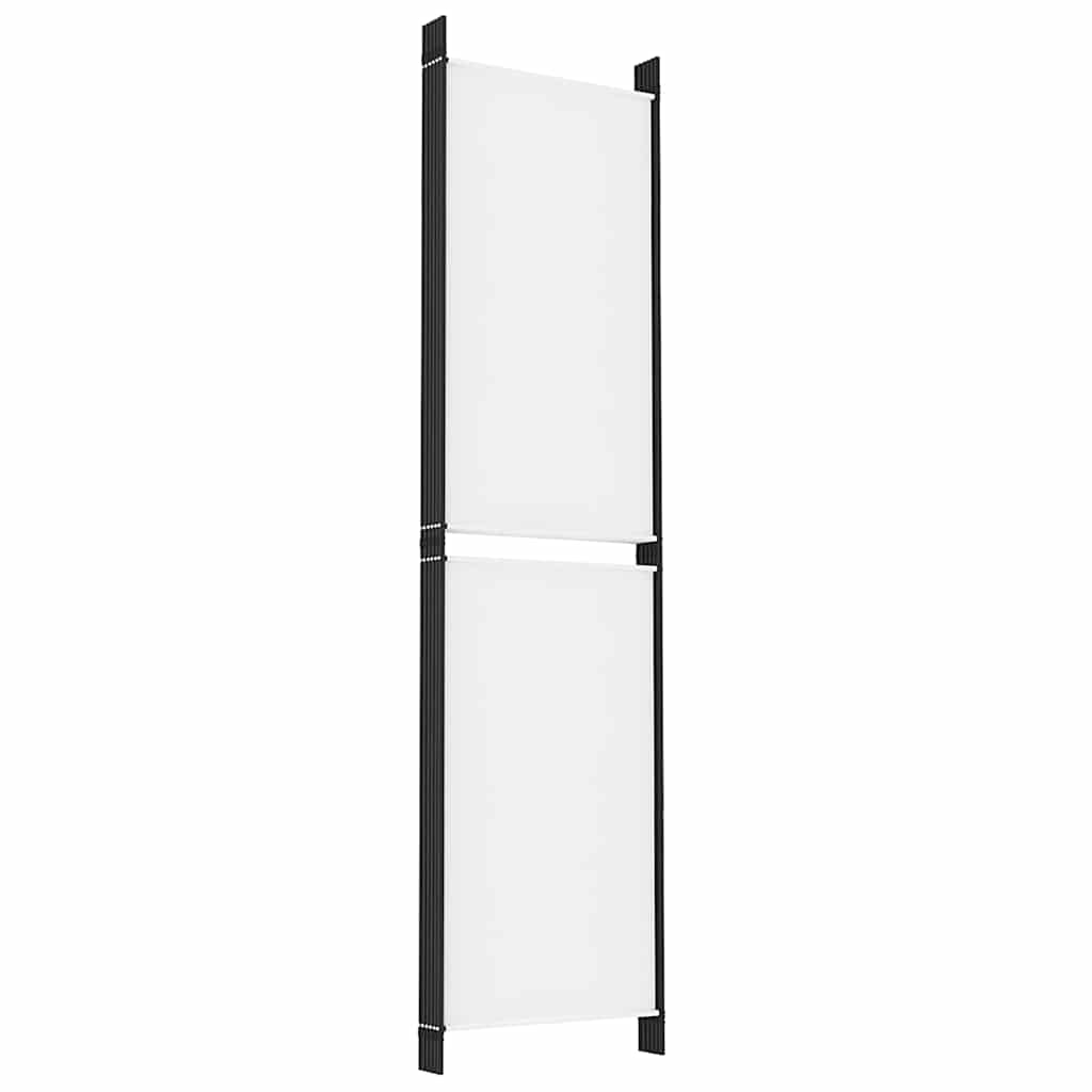 6-tlg. Paravent Weiß 300x200 cm Stoff