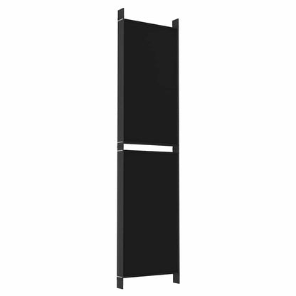 6-tlg. Paravent Schwarz 300x200 cm Stoff
