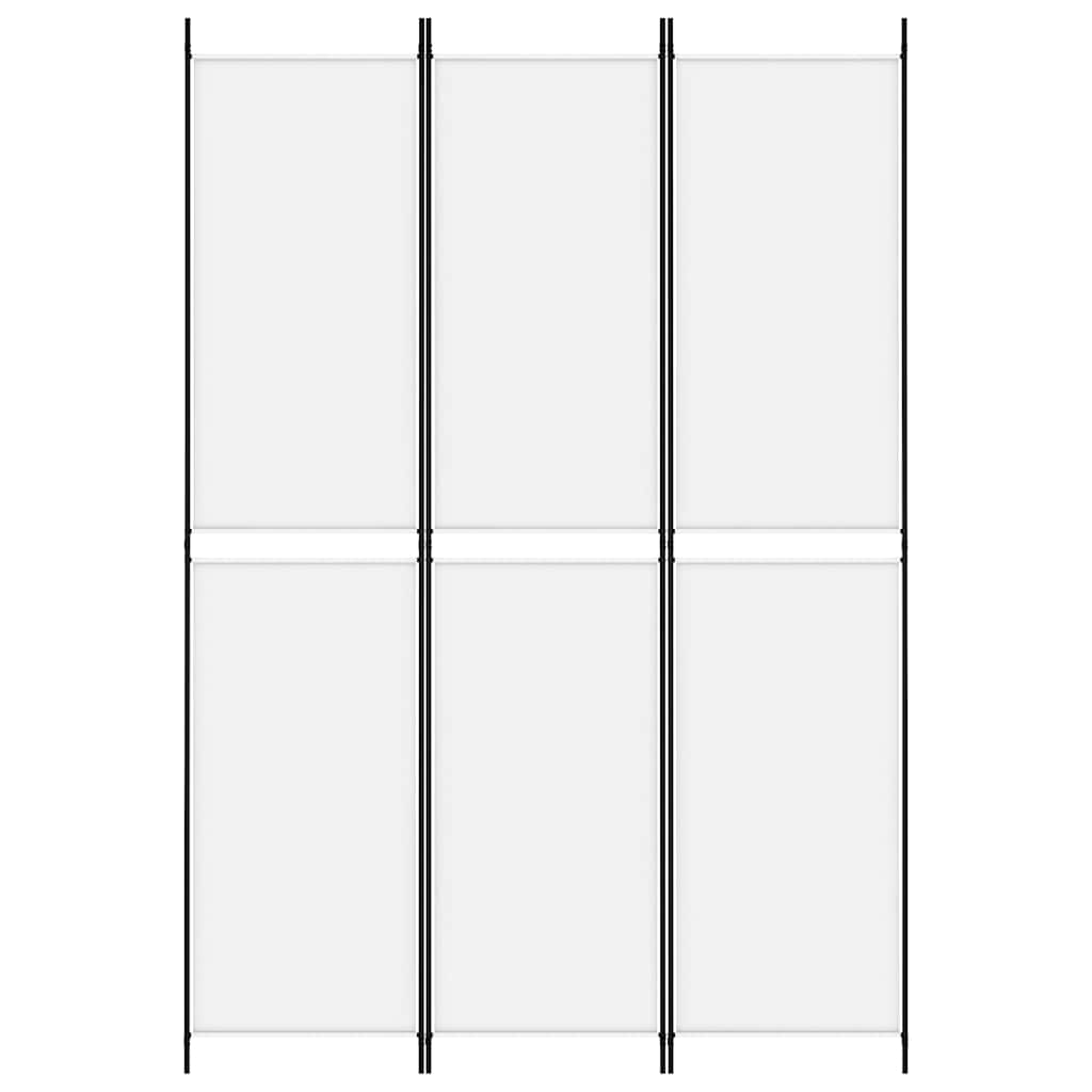 3-tlg. Paravent Weiß 150x220 cm Stoff