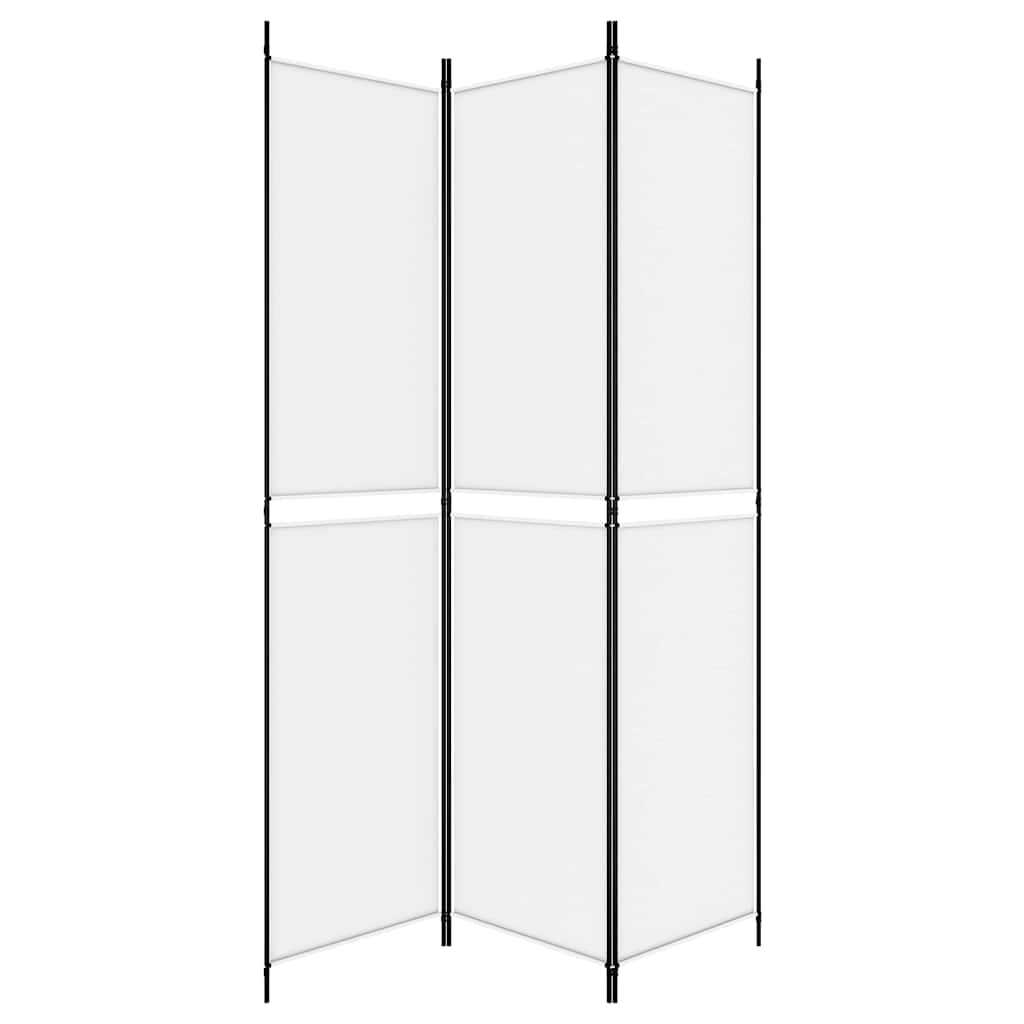 3-tlg. Paravent Weiß 150x220 cm Stoff