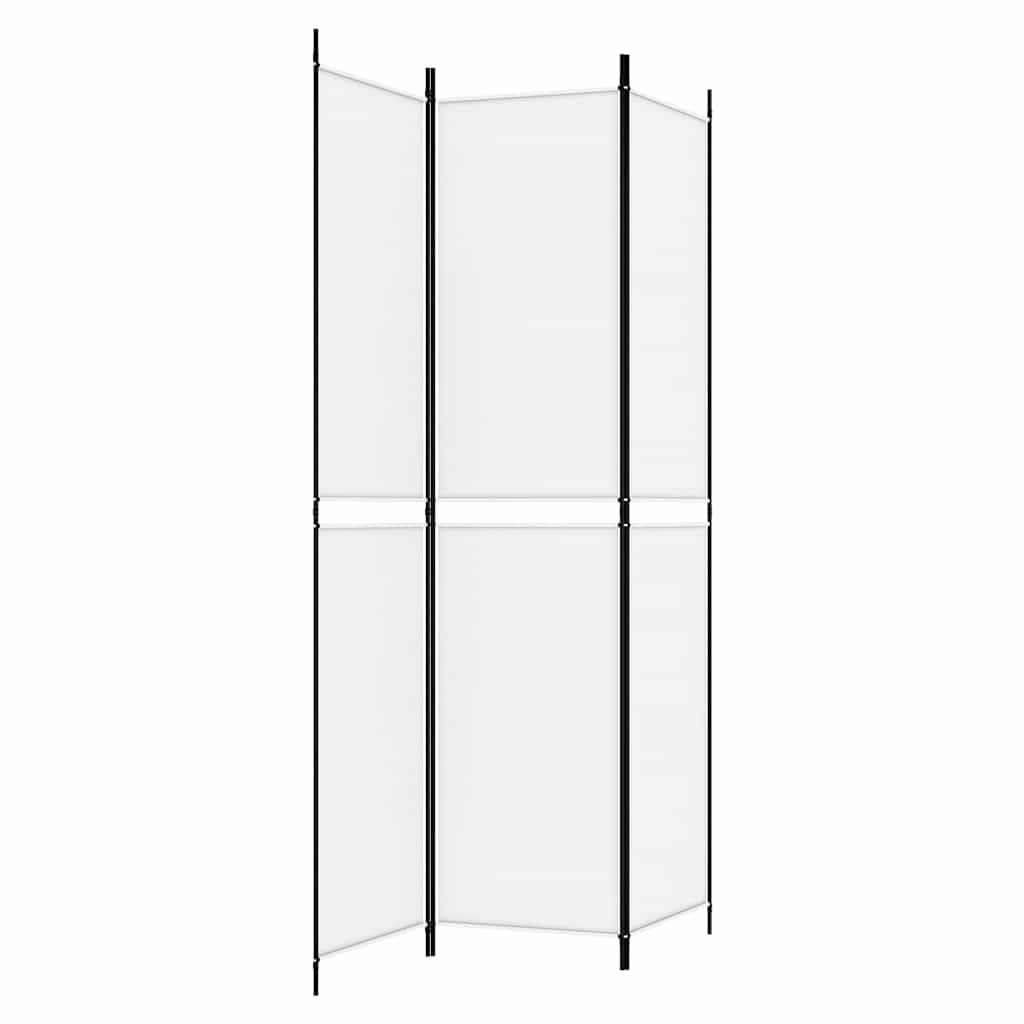 3-tlg. Paravent Weiß 150x220 cm Stoff