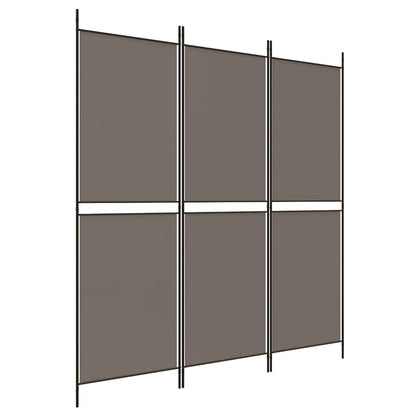 3-tlg. Paravent Anthrazit 150x220 cm Stoff