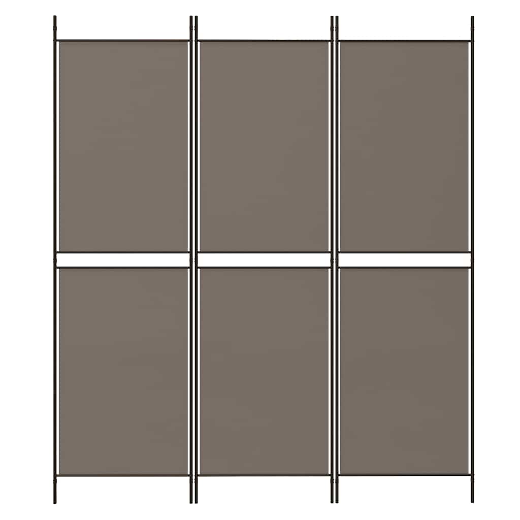 3-tlg. Paravent Anthrazit 150x220 cm Stoff