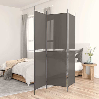 3-tlg. Paravent Anthrazit 150x220 cm Stoff