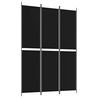 3-tlg. Paravent Schwarz 150x220 cm Stoff