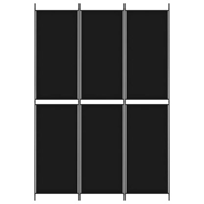3-tlg. Paravent Schwarz 150x220 cm Stoff