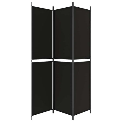 3-tlg. Paravent Schwarz 150x220 cm Stoff