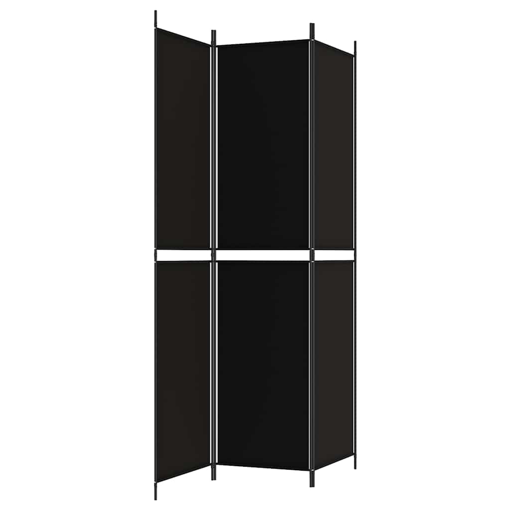 3-tlg. Paravent Schwarz 150x220 cm Stoff
