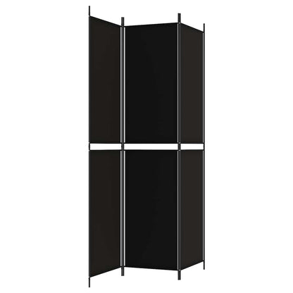 3-tlg. Paravent Schwarz 150x220 cm Stoff