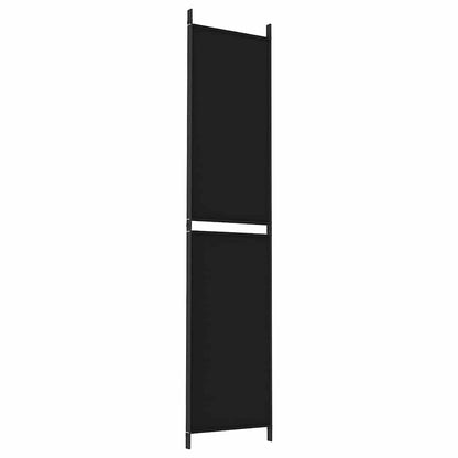 3-tlg. Paravent Schwarz 150x220 cm Stoff
