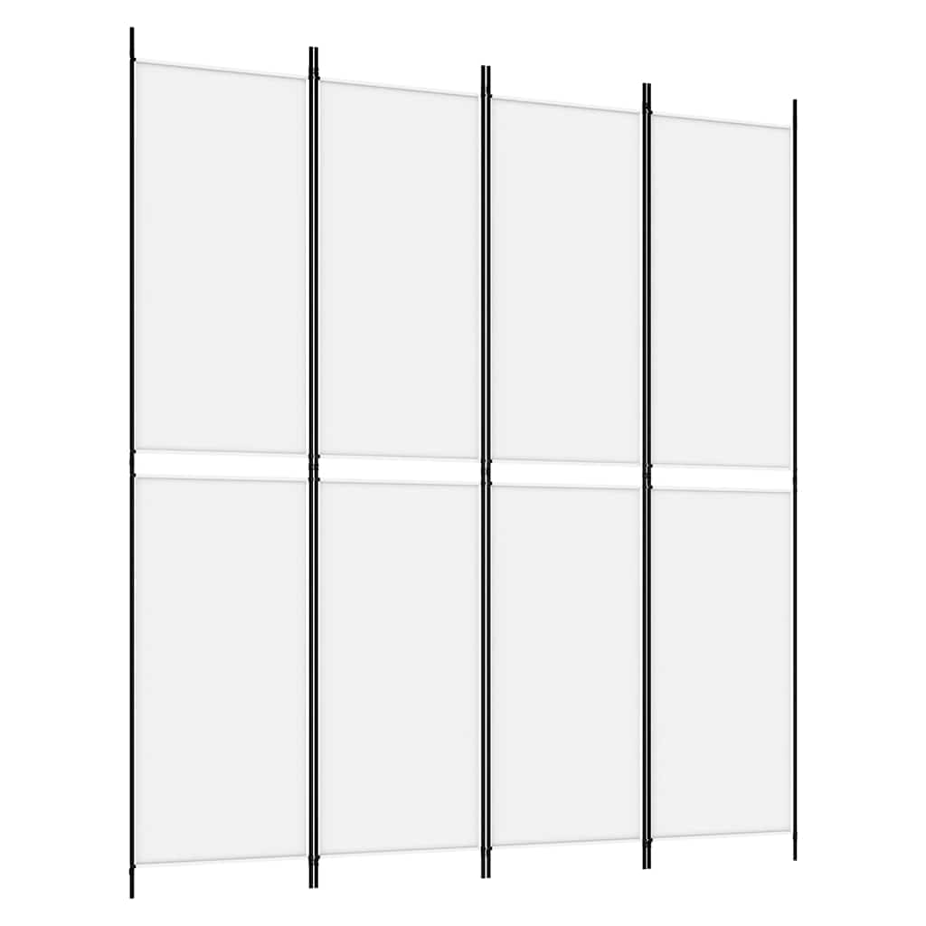 4-tlg. Paravent Weiß 200x220 cm Stoff