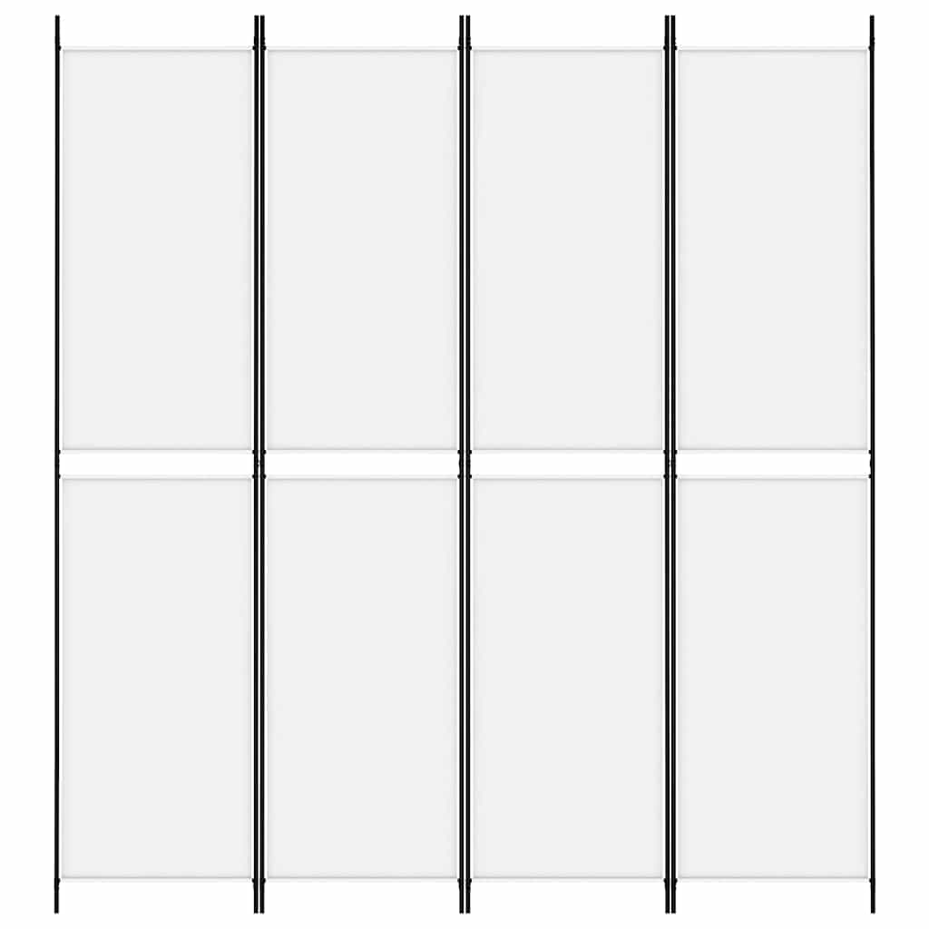 4-tlg. Paravent Weiß 200x220 cm Stoff