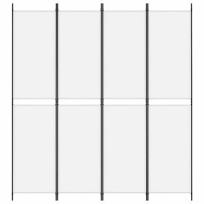 4-tlg. Paravent Weiß 200x220 cm Stoff