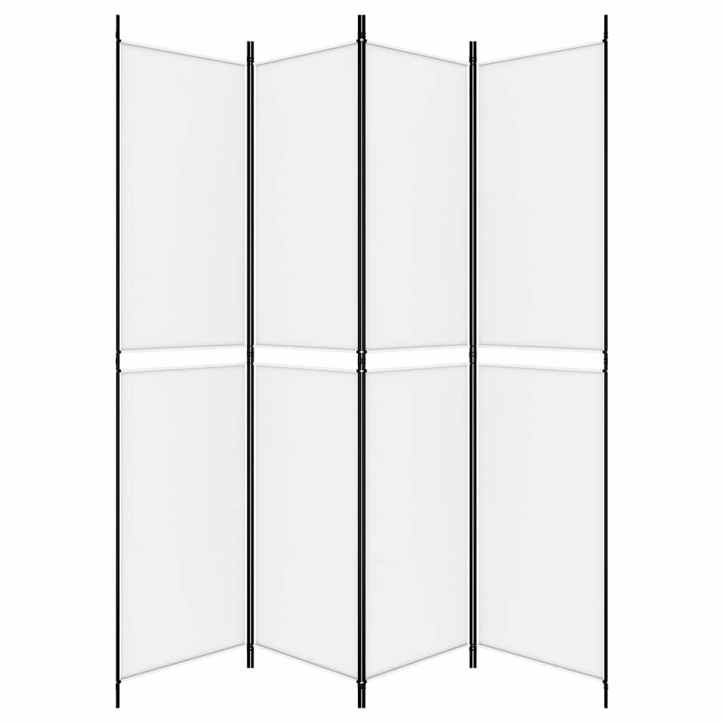 4-tlg. Paravent Weiß 200x220 cm Stoff