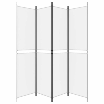 4-tlg. Paravent Weiß 200x220 cm Stoff