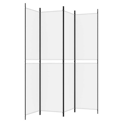 4-tlg. Paravent Weiß 200x220 cm Stoff