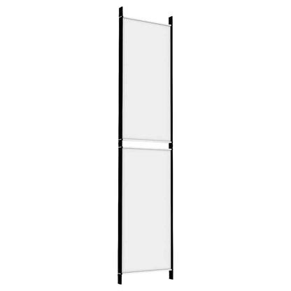 4-tlg. Paravent Weiß 200x220 cm Stoff