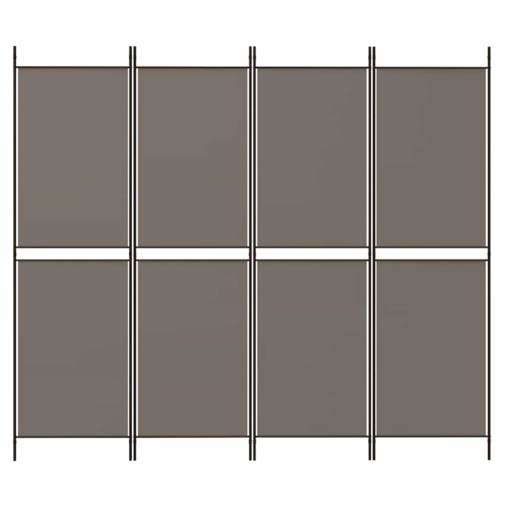 4-tlg. Paravent Anthrazit 200x220 cm Stoff