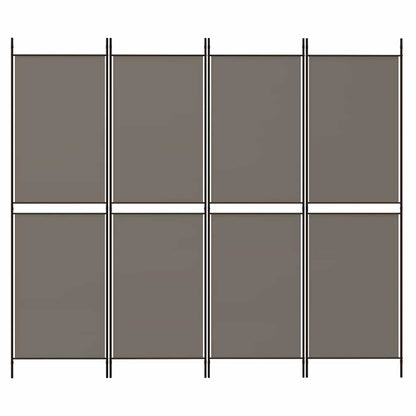 4-tlg. Paravent Anthrazit 200x220 cm Stoff