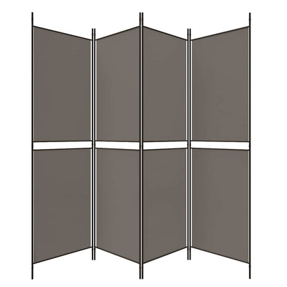 4-tlg. Paravent Anthrazit 200x220 cm Stoff