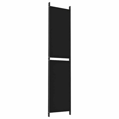 4-tlg. Paravent Schwarz 200x220 cm Stoff