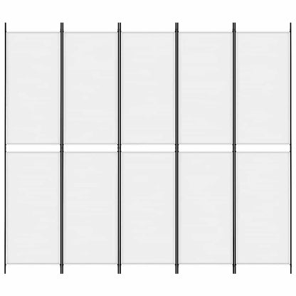 5-tlg. Paravent Weiß 250x220 cm Stoff