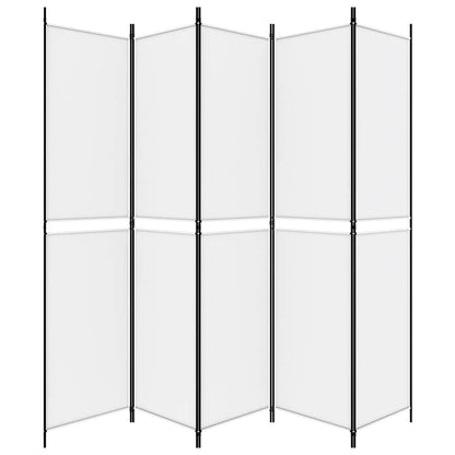5-tlg. Paravent Weiß 250x220 cm Stoff