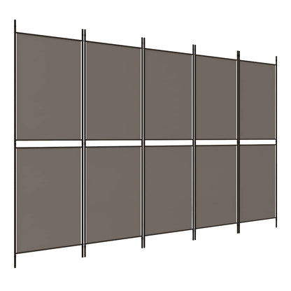 5-tlg. Paravent Anthrazit 250x220 cm Stoff