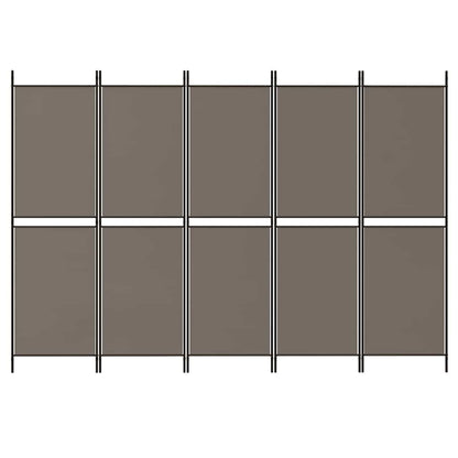 5-tlg. Paravent Anthrazit 250x220 cm Stoff