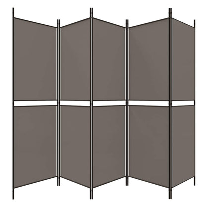 5-tlg. Paravent Anthrazit 250x220 cm Stoff