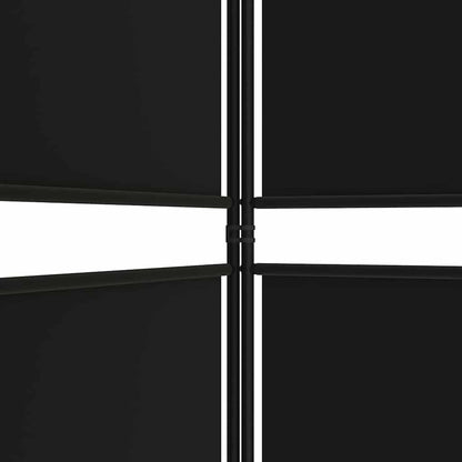 5-tlg. Paravent Schwarz 250x220 cm Stoff