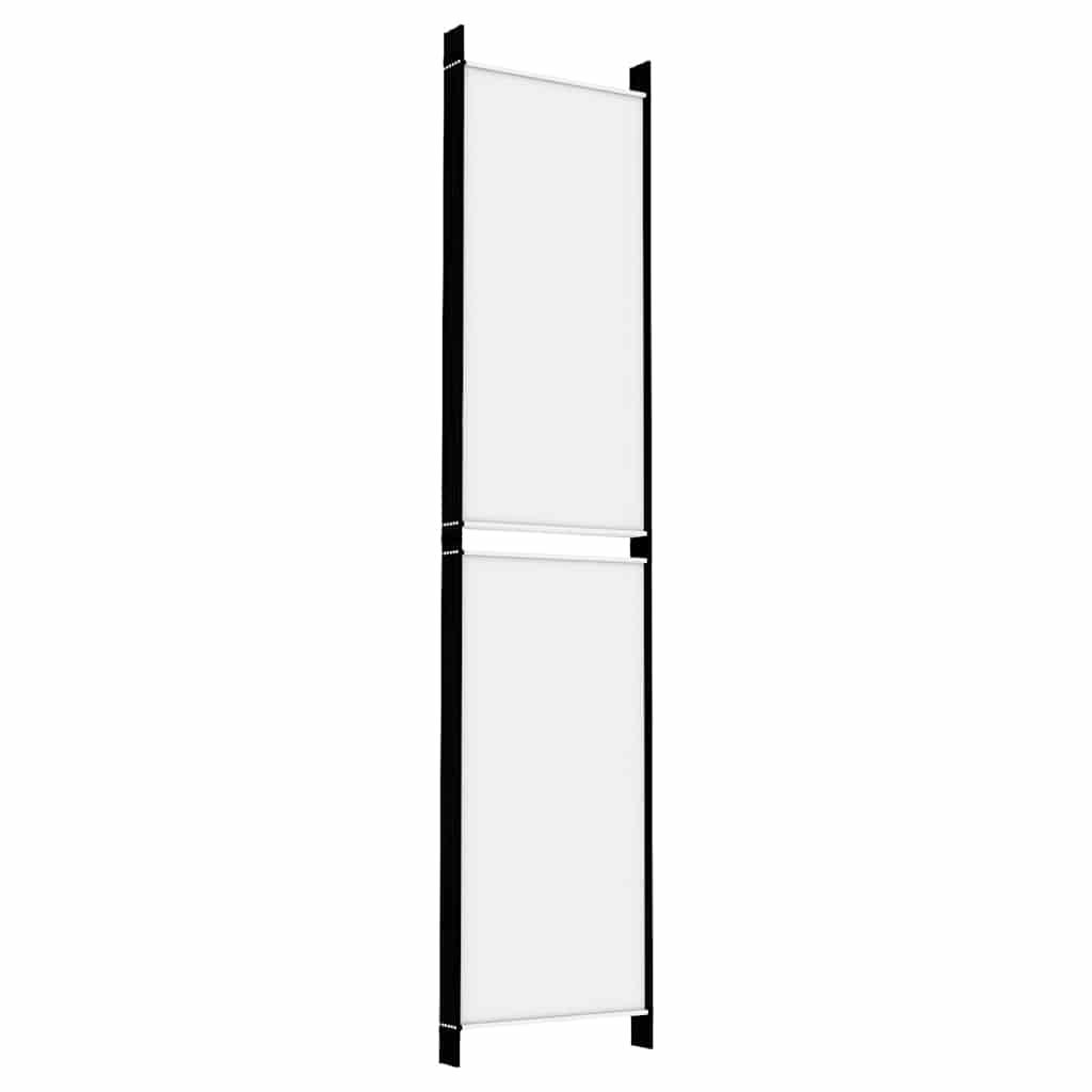 6-tlg. Paravent Weiß 300x220 cm Stoff