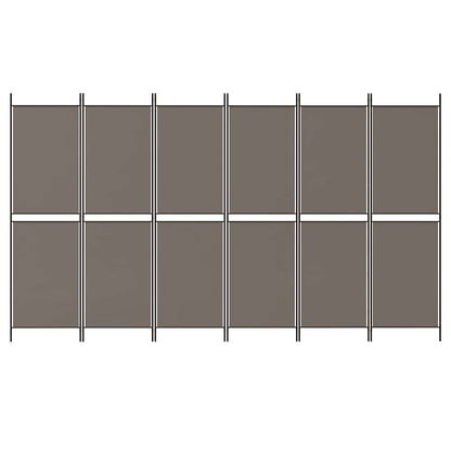 6-tlg. Paravent Anthrazit 300x220 cm Stoff