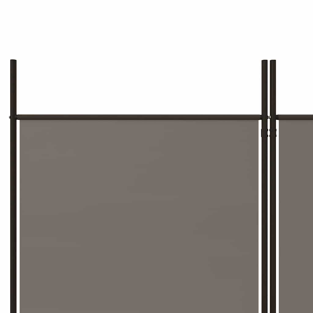 6-tlg. Paravent Anthrazit 300x220 cm Stoff
