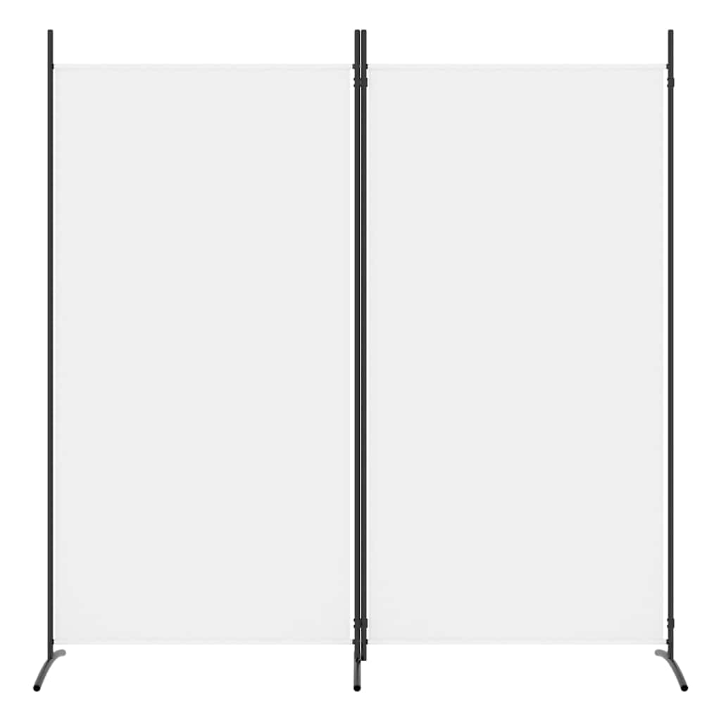 2-tlg. Paravent Weiß 175x180 cm Stoff