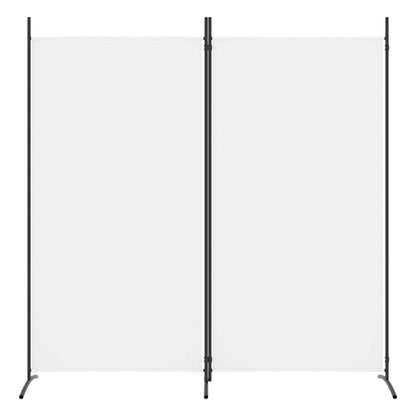 2-tlg. Paravent Weiß 175x180 cm Stoff