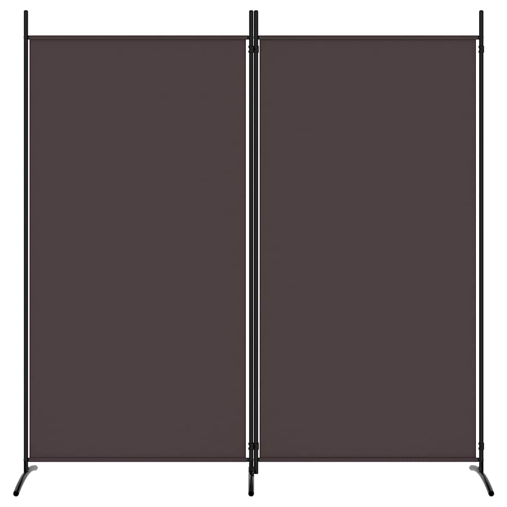 2-tlg. Paravent Braun 175x180 cm Stoff