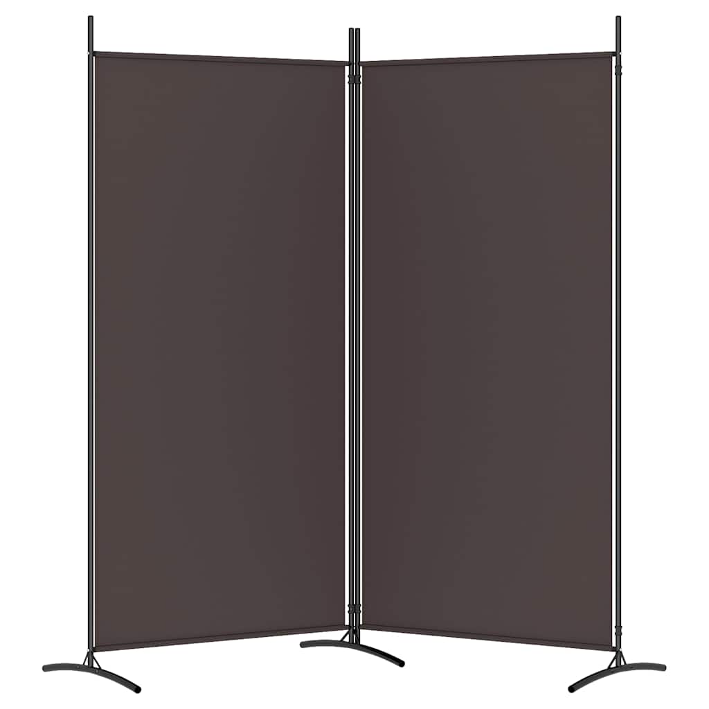2-tlg. Paravent Braun 175x180 cm Stoff