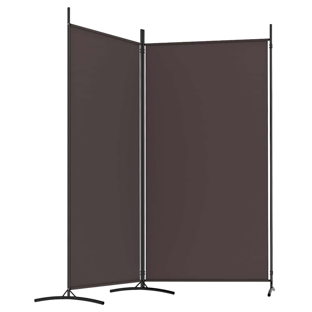 2-tlg. Paravent Braun 175x180 cm Stoff
