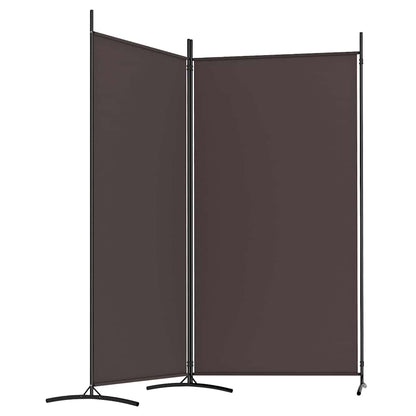2-tlg. Paravent Braun 175x180 cm Stoff