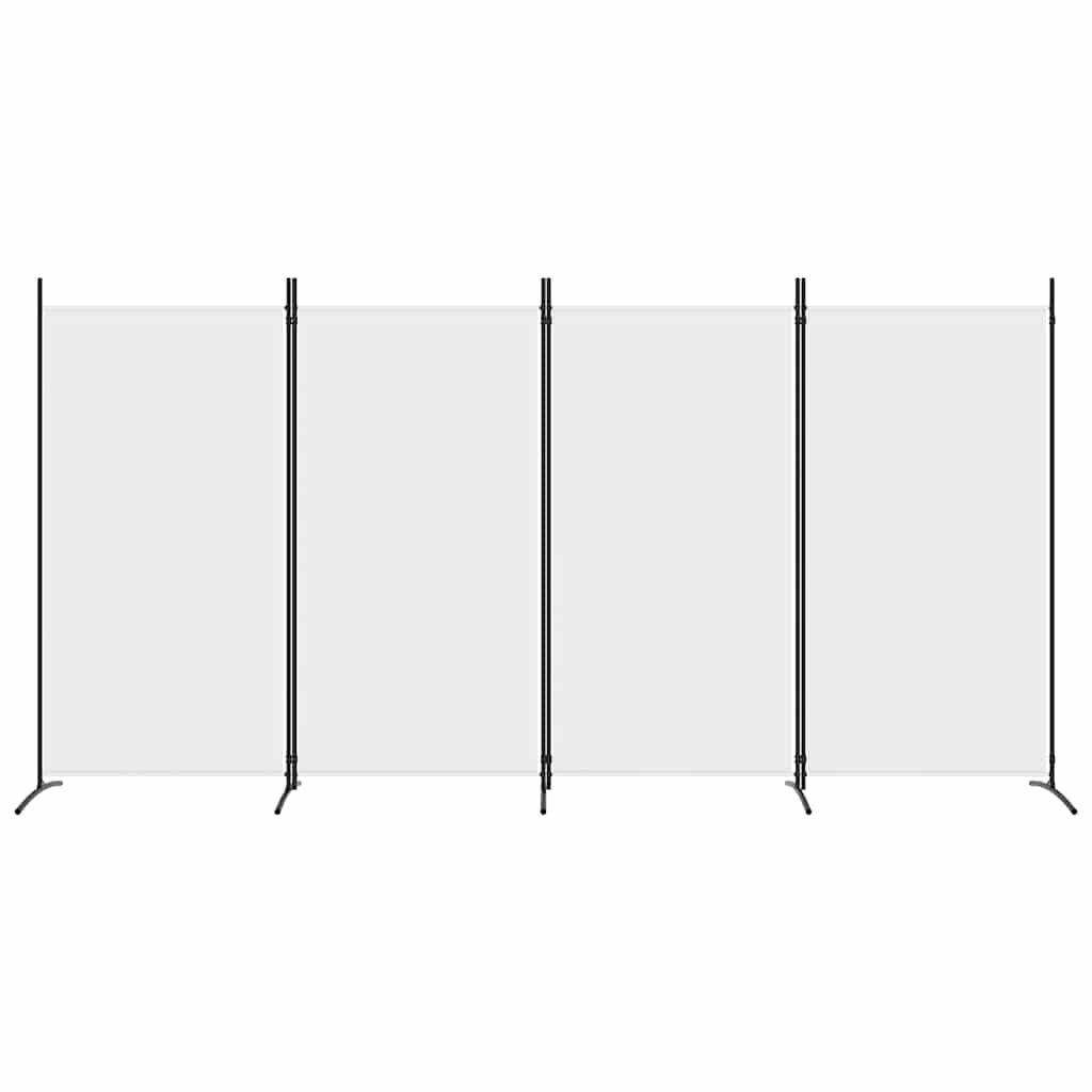 4-tlg. Paravent Weiß 346x180 cm Stoff