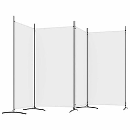 4-tlg. Paravent Weiß 346x180 cm Stoff