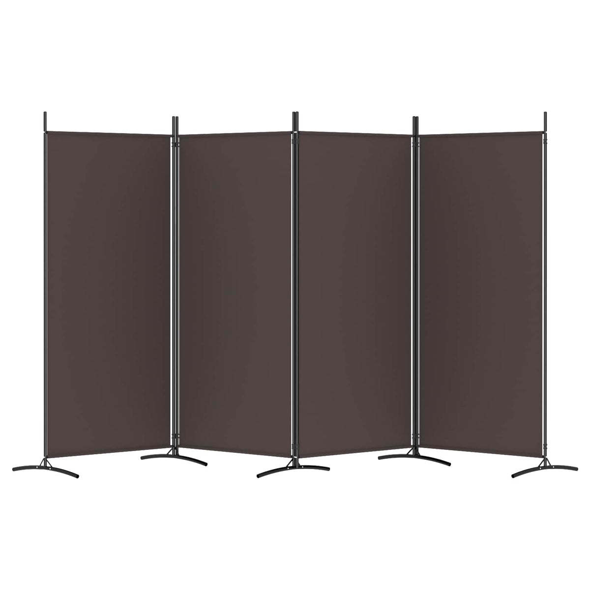 4-tlg. Paravent Braun 346x180 cm Stoff