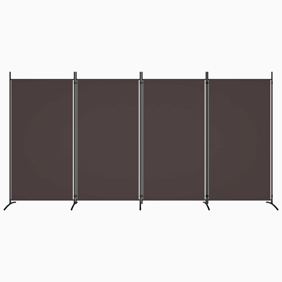 4-tlg. Paravent Braun 346x180 cm Stoff