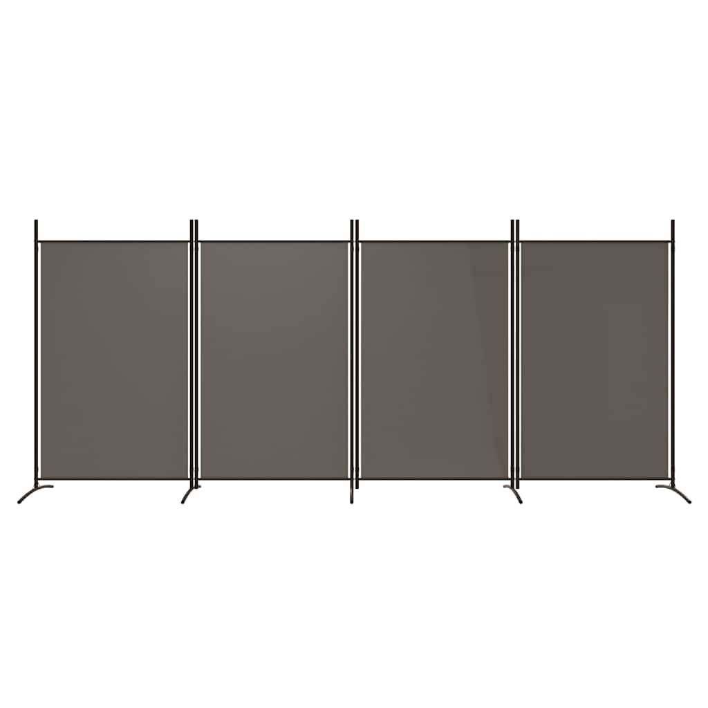 4-tlg. Paravent Anthrazit 346x180 cm Stoff