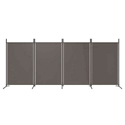 4-tlg. Paravent Anthrazit 346x180 cm Stoff