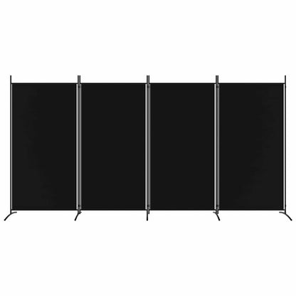 4-tlg. Paravent Schwarz 346x180 cm Stoff