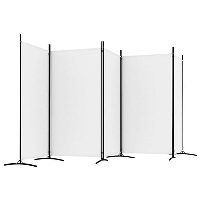 5-tlg. Paravent Weiß 433x180 cm Stoff