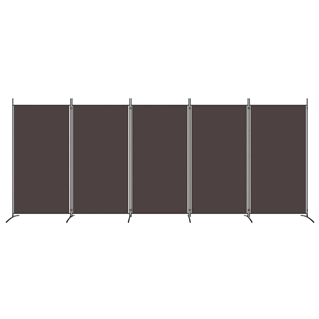 5-tlg. Paravent Braun 433x180 cm Stoff
